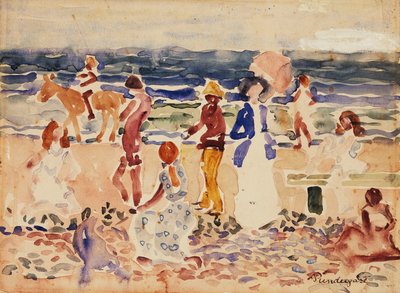 På stranden, ca. 1920-23 av Maurice Brazil Prendergast