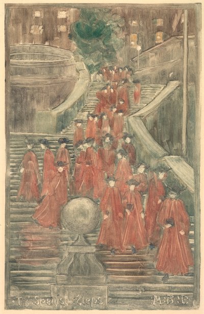 Spansketrappen, 1898-1899. av Maurice Brazil Prendergast