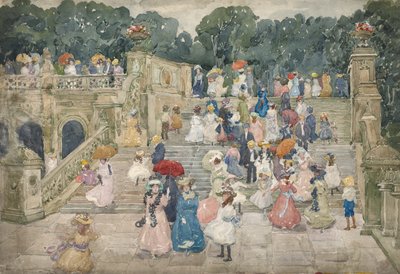 The Terrace Bridge, Central Park av Maurice Brazil Prendergast