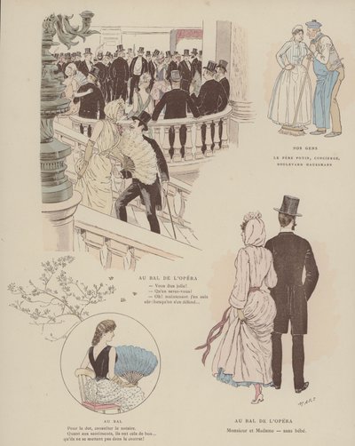 Illustrasjon for Paris Brillant (farge litho) av Maurice Charles Mathieu Bonvoisin