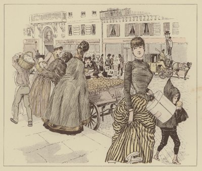 Illustrasjon for Paris Brillant (farge litho) av Maurice Charles Mathieu Bonvoisin