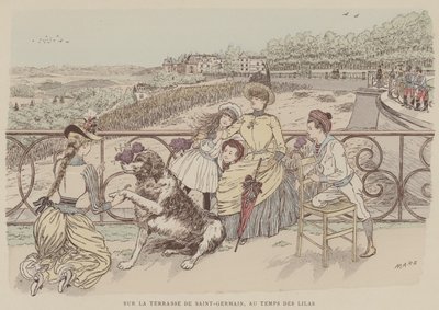 Illustrasjon for Paris Brillant (farge litho) av Maurice Charles Mathieu Bonvoisin