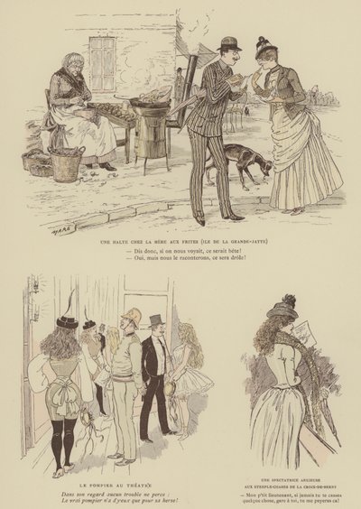 Illustrasjon for Paris Brillant (farge litho) av Maurice Charles Mathieu Bonvoisin