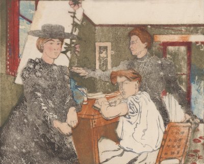 Gravørens familie, 1898. av Maurice Delcourt