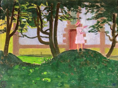 En haug med løv foran kapellet av Maurice Denis