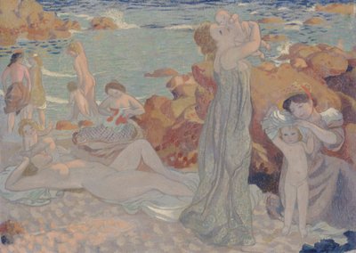 Badende, Pouldu-stranden, 1899. av Maurice Denis