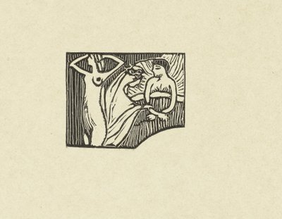 Illustrasjon ved gedicht uit dichtbundel Sagesse van Paul Verlaine Tresnitt-essay for Sagesse L'Epreuve (serietittel) av Maurice Denis