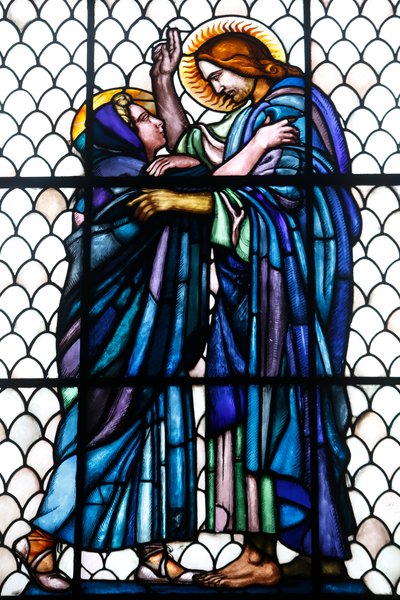 Maurice Denis museum, Saint Germain en Laye, Frankrike, Saint Louis kapell (farget glass) av Maurice Denis