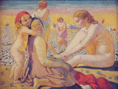 På stranden med en rød hatt av Maurice Denis