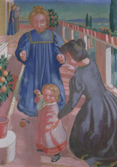 De første trinnene på terrassen ved Fiesole, 1898 av Maurice Denis