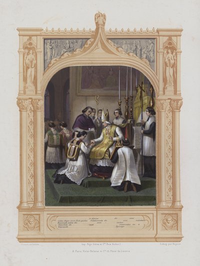 Adgang til hellige ordener (akvatint) av Maurice Leloir