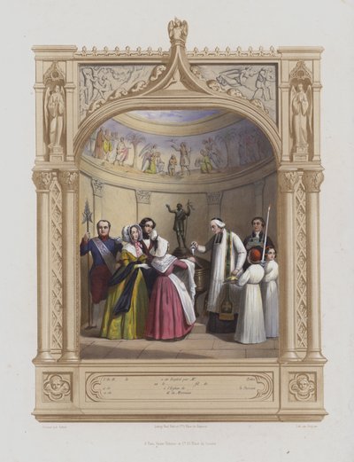 Dåp (akvatint) av Maurice Leloir