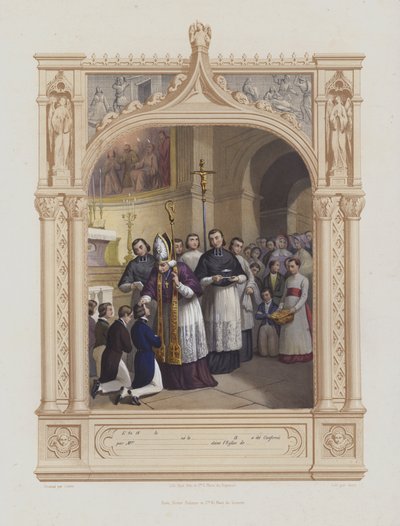 Bekreftelse (akvatint) av Maurice Leloir