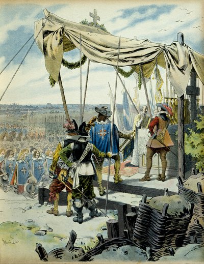 Frankrikes historie: setet til La Rochelle i 1627-1628. Kardinal Richelieu av Maurice Leloir