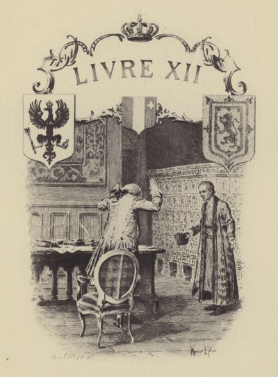 Illustrasjon for bok XII av The Confessions of Jean-Jacques Rousseau (gravering) av Maurice Leloir