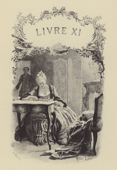 Illustrasjon for bok XI av The Confessions of Jean-Jacques Rousseau (gravering) av Maurice Leloir
