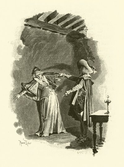 Illustrasjon for The Three Musketeers (gravering) av Maurice Leloir