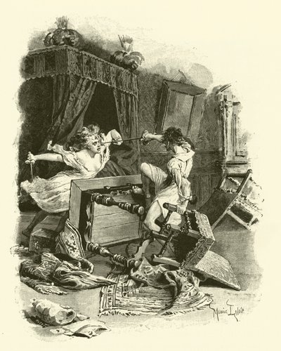 Illustrasjon for The Three Musketeers (gravering) av Maurice Leloir