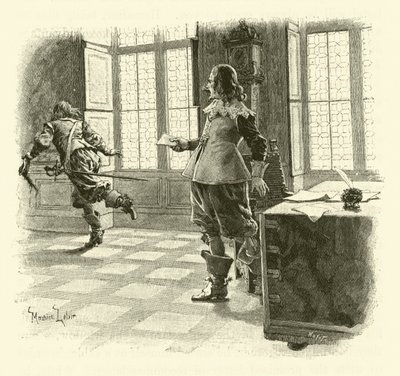 Illustrasjon for The Three Musketeers (gravering) av Maurice Leloir