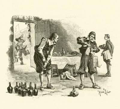 Illustrasjon for The Three Musketeers (gravering) av Maurice Leloir