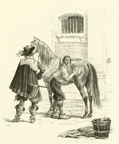Illustrasjon for The Three Musketeers (gravering) av Maurice Leloir