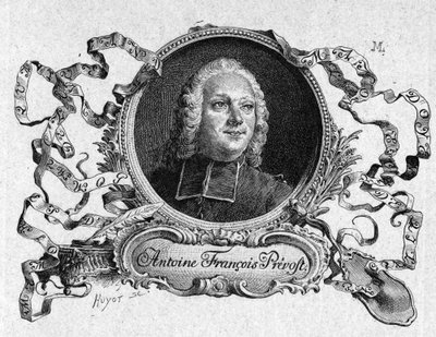Abbe Prevost (1697-1763), fransk forfatter, i "Historien om Chevalier Des Grieux og Manon Lescaut". Gravering etter tegninger av Maurice Leloir (1885). av Maurice Leloir