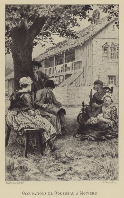 Okkupasjoner av Rousseau i Motiers (gravyr) av Maurice Leloir