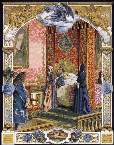 Presented by his housekeeper, Madame de Ventadour (Charlotte de la Mothe Houdancourt av Maurice Leloir