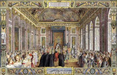 Reparasjon gjort til Louis XIV kjent som solkongen (kong Soleil eller Louis den store av Maurice Leloir