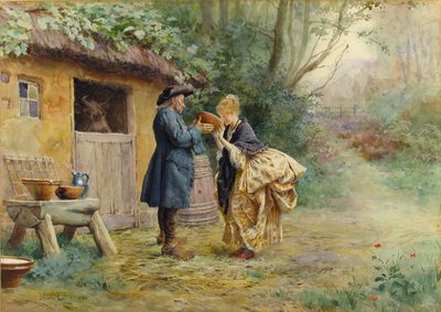 Drikken av melk, 1882. av Maurice Leloir