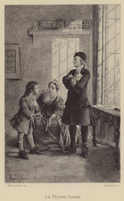 Den ødelagte kammen (gravyr) av Maurice Leloir