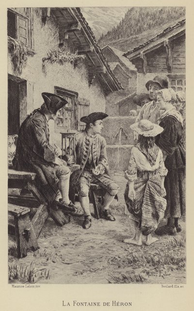 The Fountain of Hero (gravyr) av Maurice Leloir