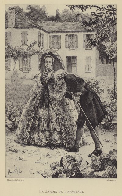 Eremitasjens hage (gravyr) av Maurice Leloir