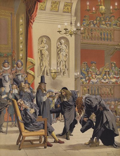 Den siste forestillingen til Moliere, i Le Malade Imaginaire av Maurice Leloir