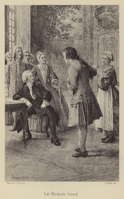 Det stjålne båndet (gravyr) av Maurice Leloir