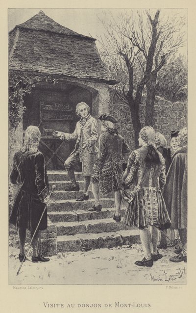 Besøk i Mont-Louis-borgen (gravyr) av Maurice Leloir