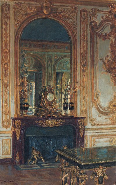 Innvendig utsikt over Versailles (olje på lerret) av Maurice Lobre