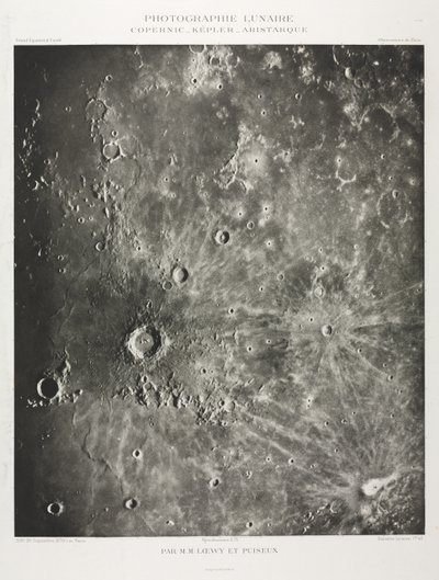 Månefotografering: Copernicus-Kepler-Aristaric, 1896. av Maurice Loewy