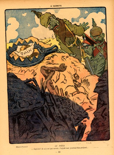 Illustrasjon for magasinet quot;La Baionettequot; av Maurice Neumont