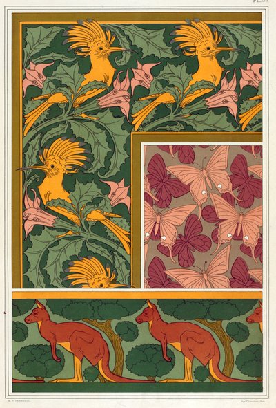 Design for tapetkanter og silkestoff, pub. 1897. av Maurice Pillard Verneuil