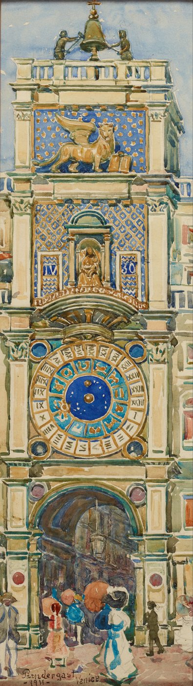 Uhrturm, Markusplatz, Venedig av Maurice Prendergast