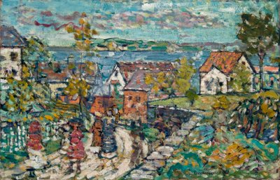 Landskap (vei og by) av Maurice Prendergast