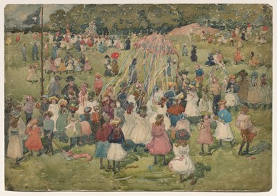 1. mai, Central Park av Maurice Brazil Prendergast