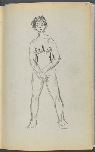 Skissebok – The Granite Shore Hotel, Rockport, side 169: Naken kvinne av Maurice Prendergast