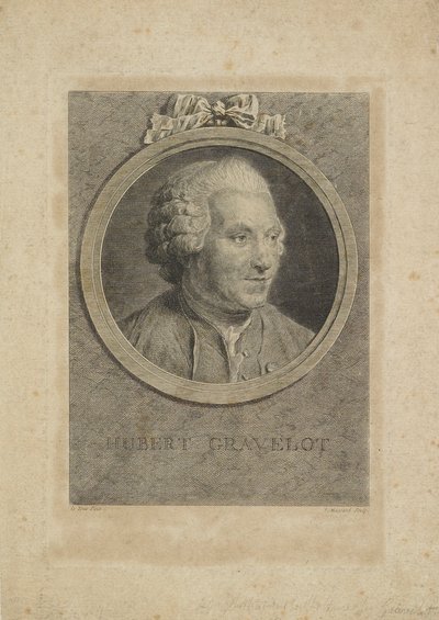 Hubert Gravelot, gravert av Jean Massard den eldre (1740-1822), ca. 1770 av Maurice Quentin de La Tour