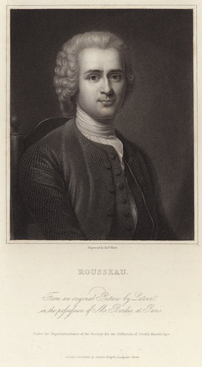 Portrett av Jean-Jacques Rousseau av Maurice Quentin de La Tour