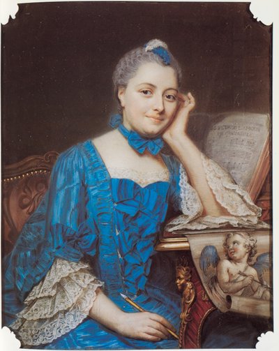 Portrett av Marie Fel, ca. 1753 av Maurice Quentin de La Tour