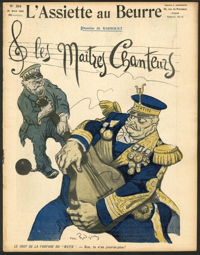 Omslag til “L’Assiette au Beurre”, nummer 264, satirisk i farger av Maurice Radiguet