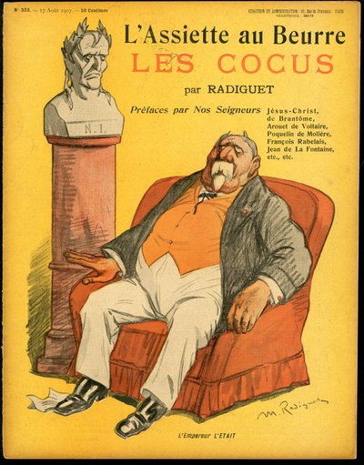 Omslag til “L’Assiette au Beurre”, nummer 333, satirisk i farger av Maurice Radiguet