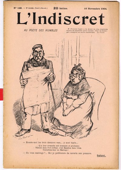 Cover av ""L'Indiscret"", Satirical in B & W av Maurice Radiguet
